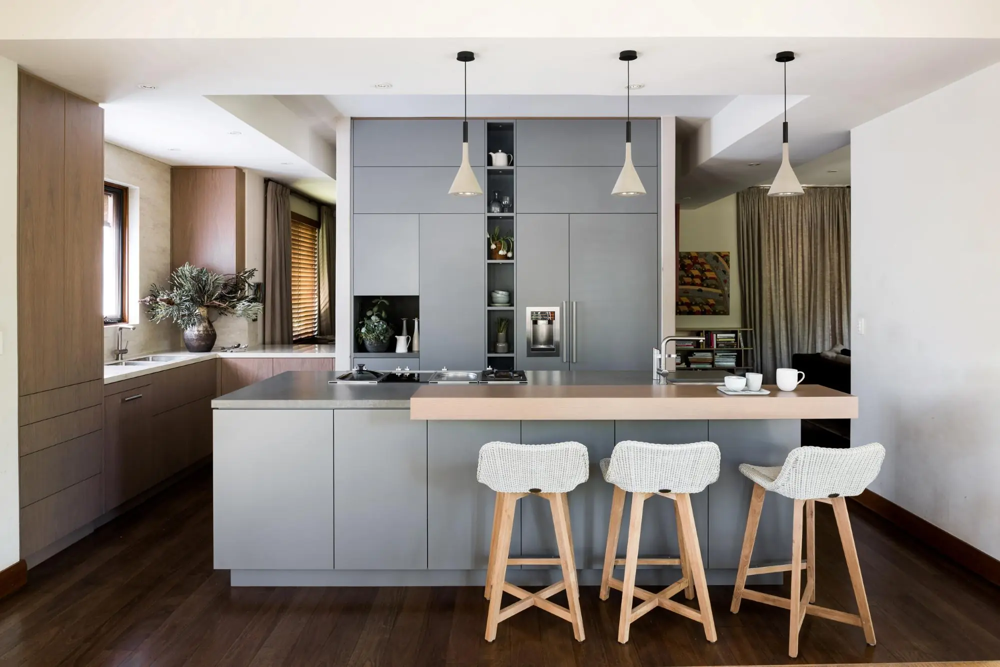 Contemporary kitchen at a Cottesloe residence designed by JF Design
