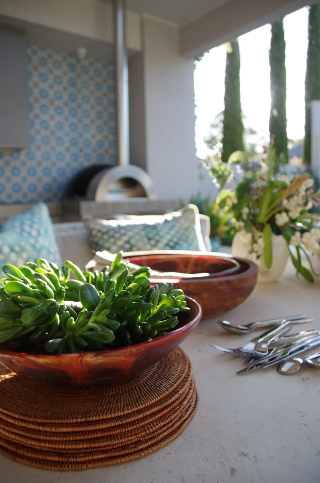 JF Design Dalkeith residence — alfresco area styling and outdoor dining setup, Perth