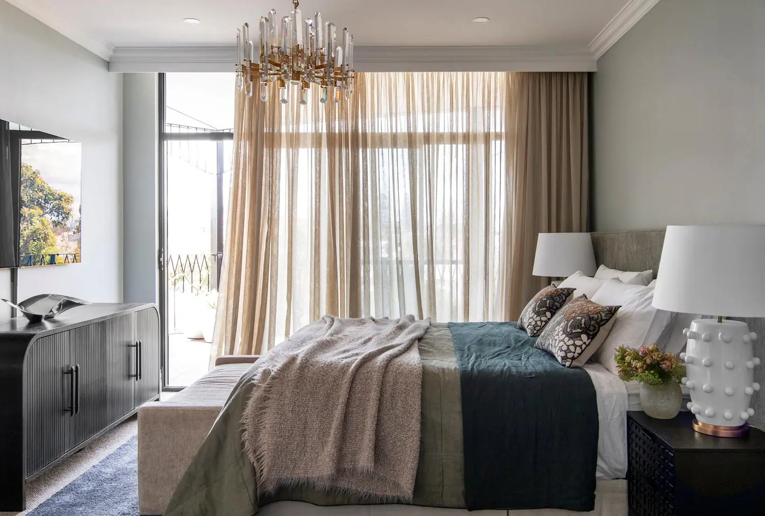 Bed room in a Mount Lawley penthouse designed by JF Design