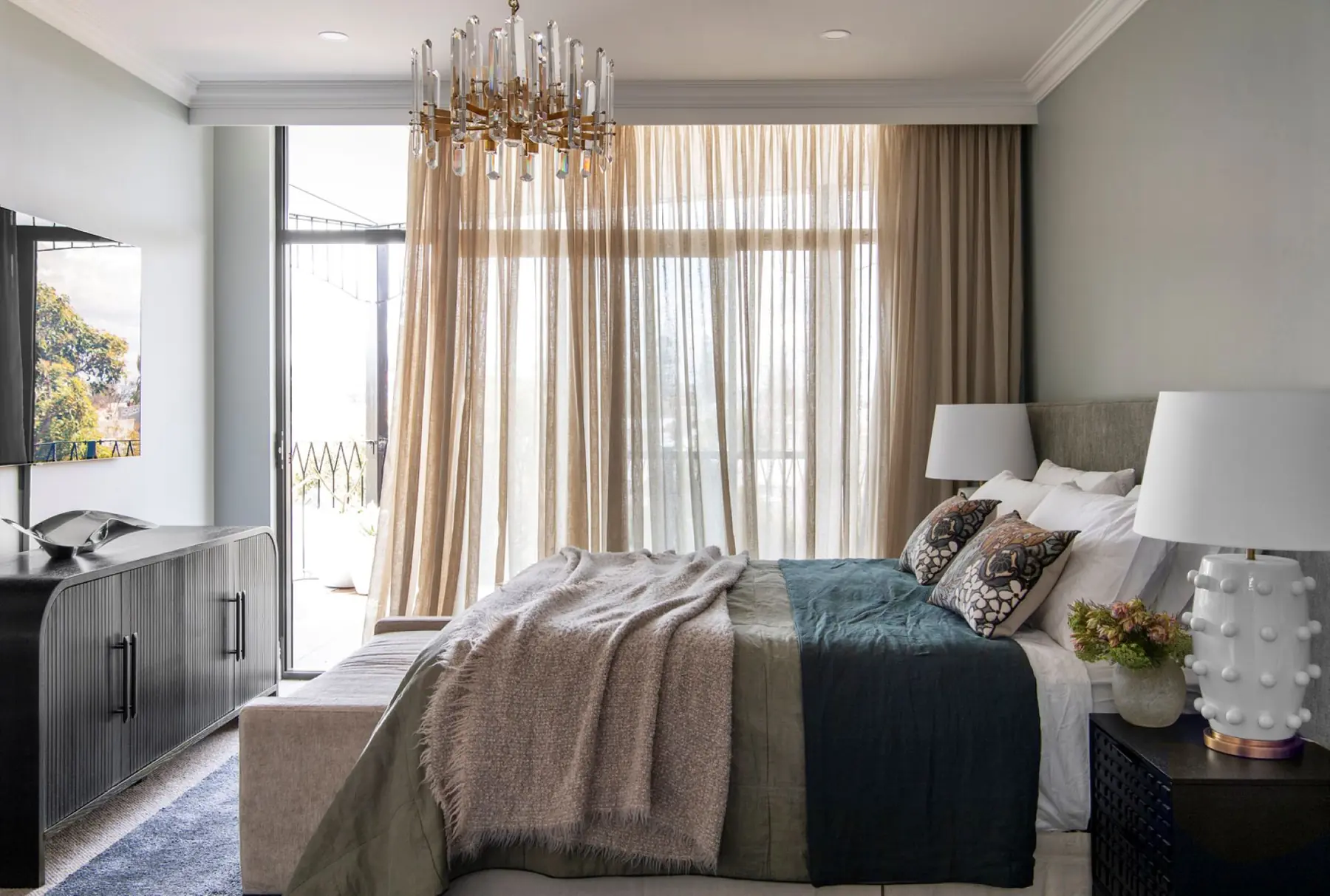 Bed room in a Mount Lawley penthouse designed by JF Design