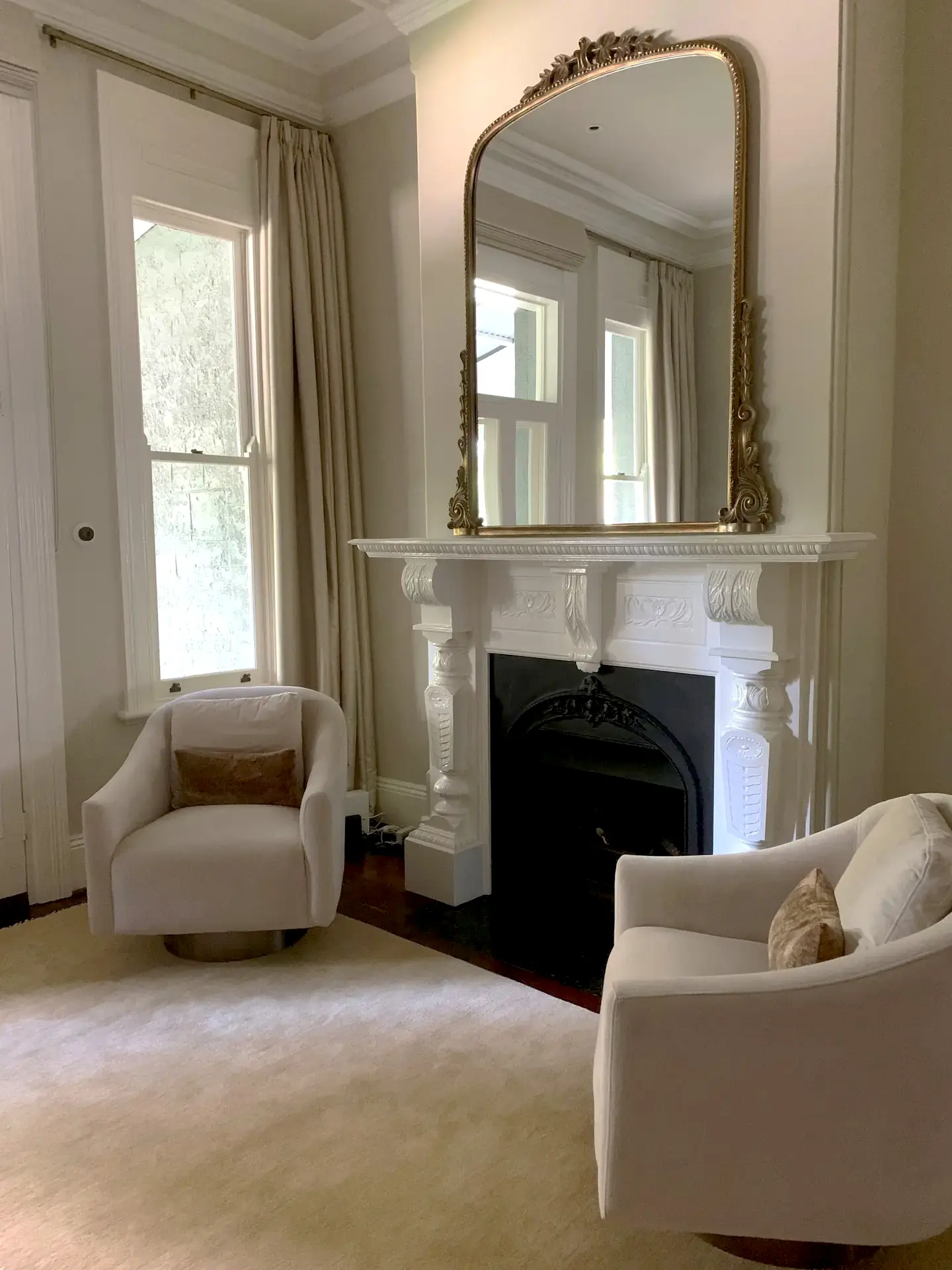 Lounge room seating with side table styling in Nedlands residence, Perth